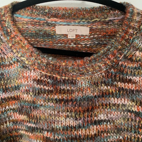 LOFT multi color yarn Sweater Medium - Picture 2 of 6
